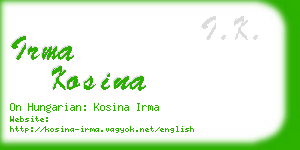 irma kosina business card